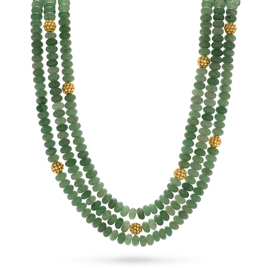 Berry & Bead Triple Strand Necklace, 18"+2" - Meadow Jade
