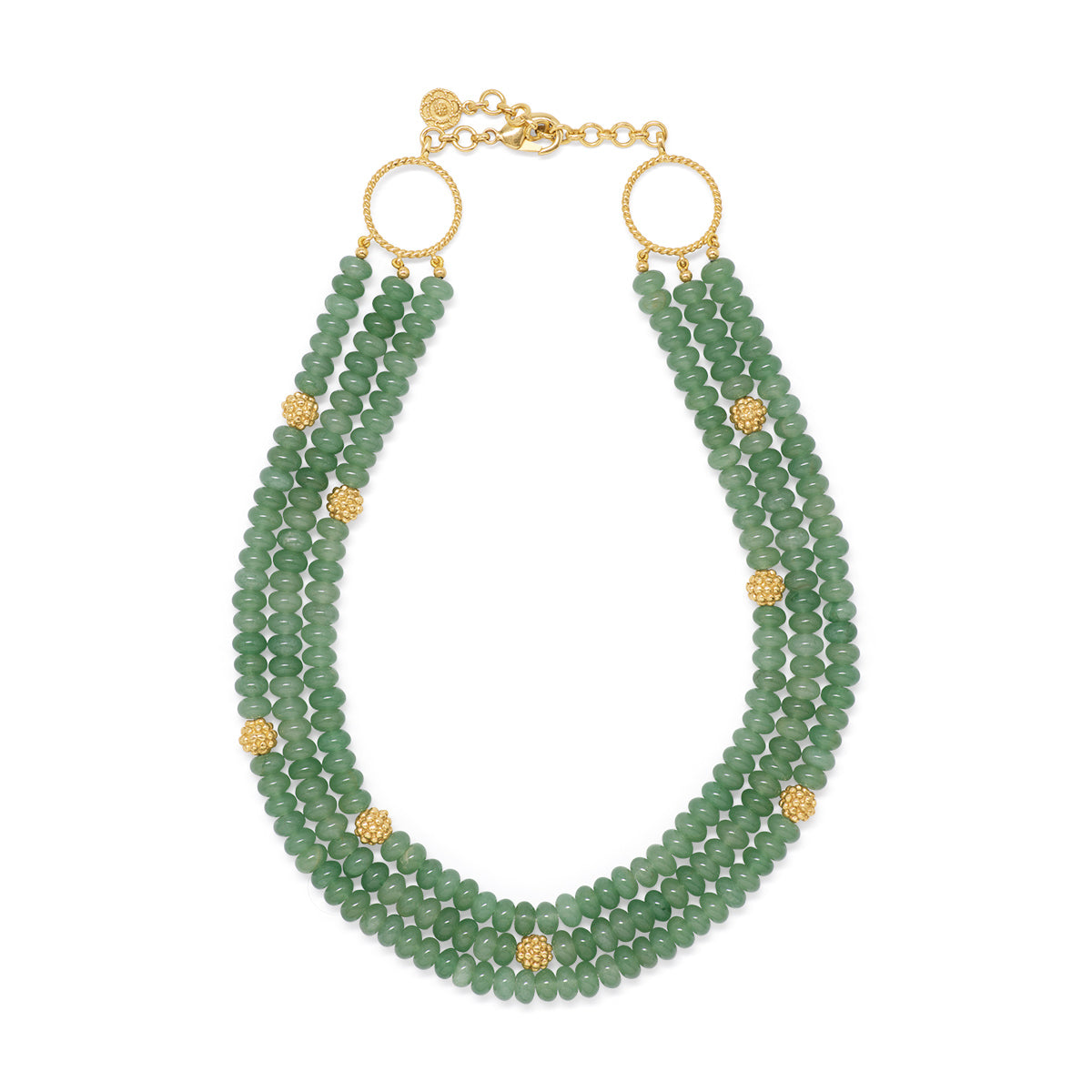 Berry & Bead Triple Strand Necklace, 18"+2" - Meadow Jade