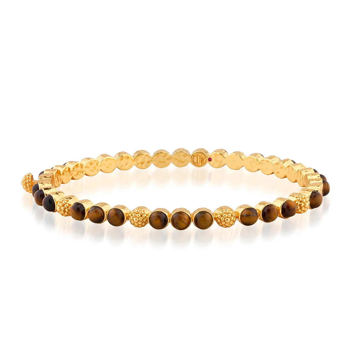 Berry Gem Petite Hinged Bangle | Tiger's Eye