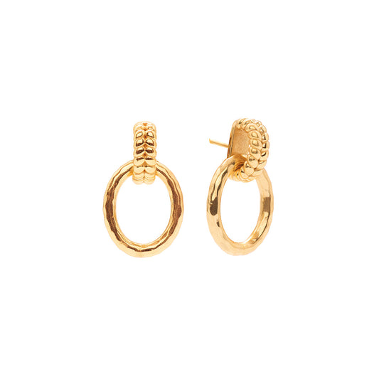 Cleopatra Regal Link Earrings - Gold