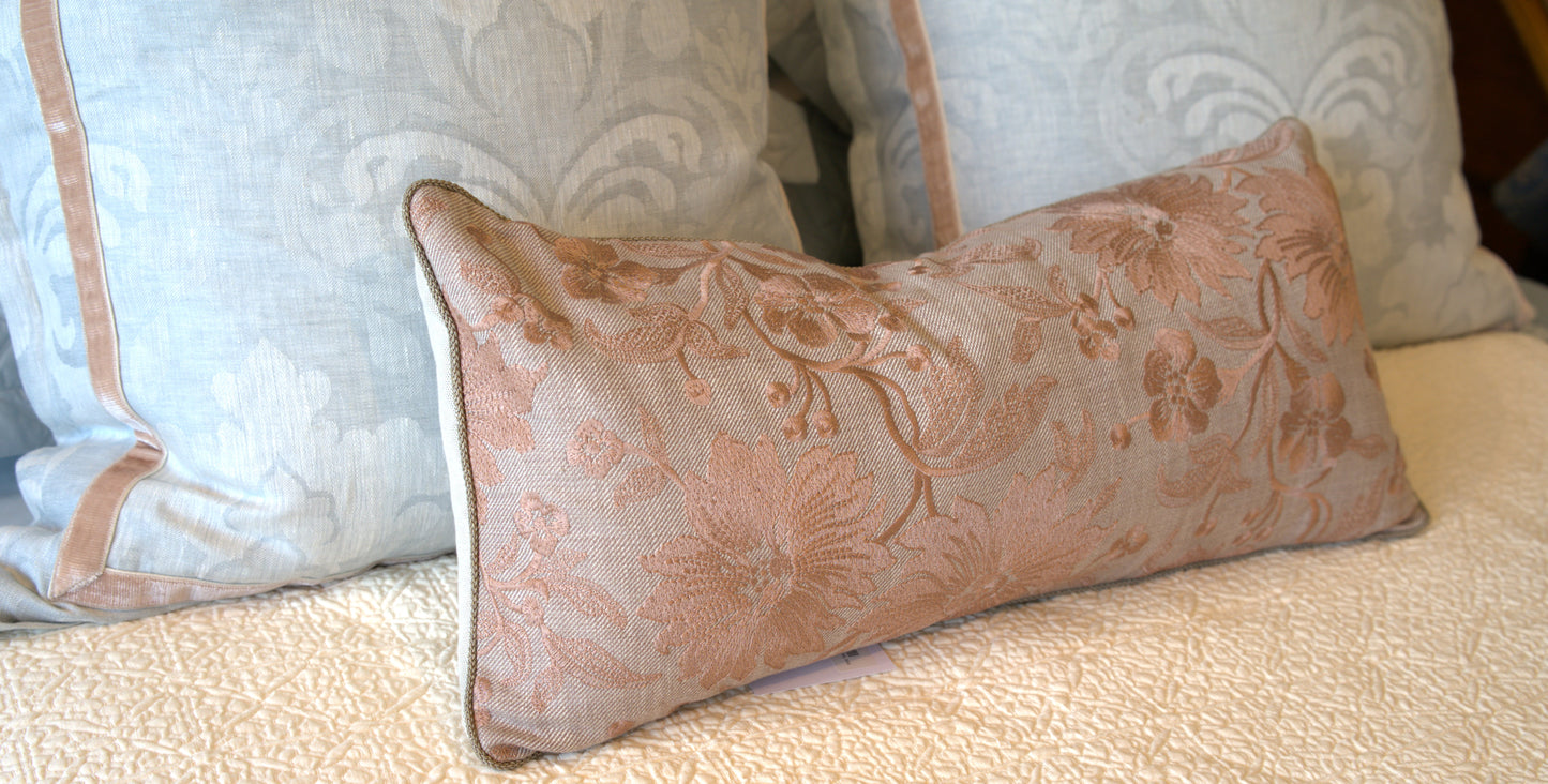 Pink Taupe Embroidery Pillow