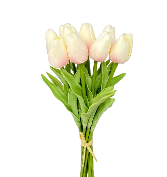 Faux Real Touch Tulip Stems (Bunch of 10) | Light Pink