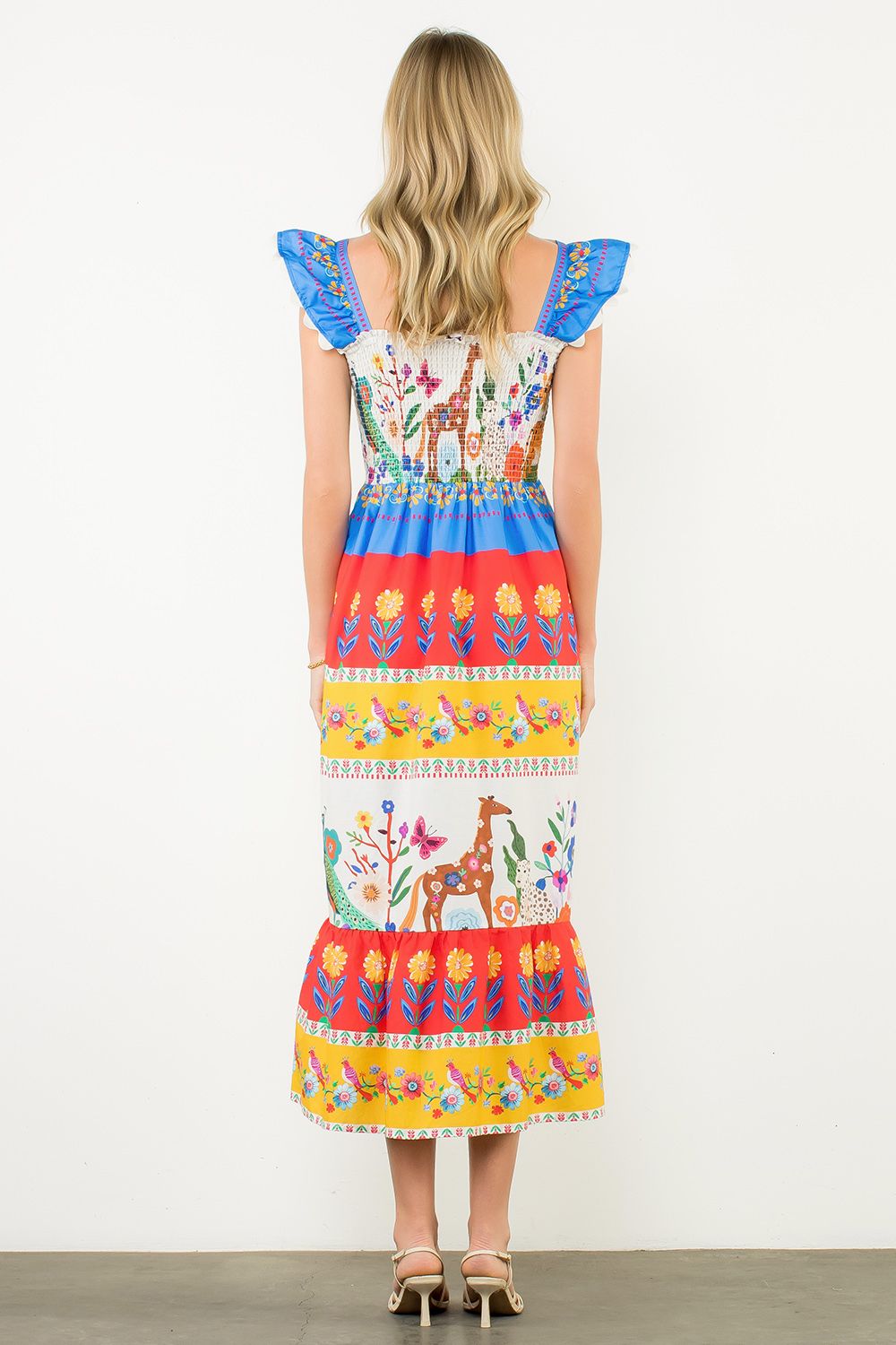 Wild Garden Smocked Maxi Dress - XS