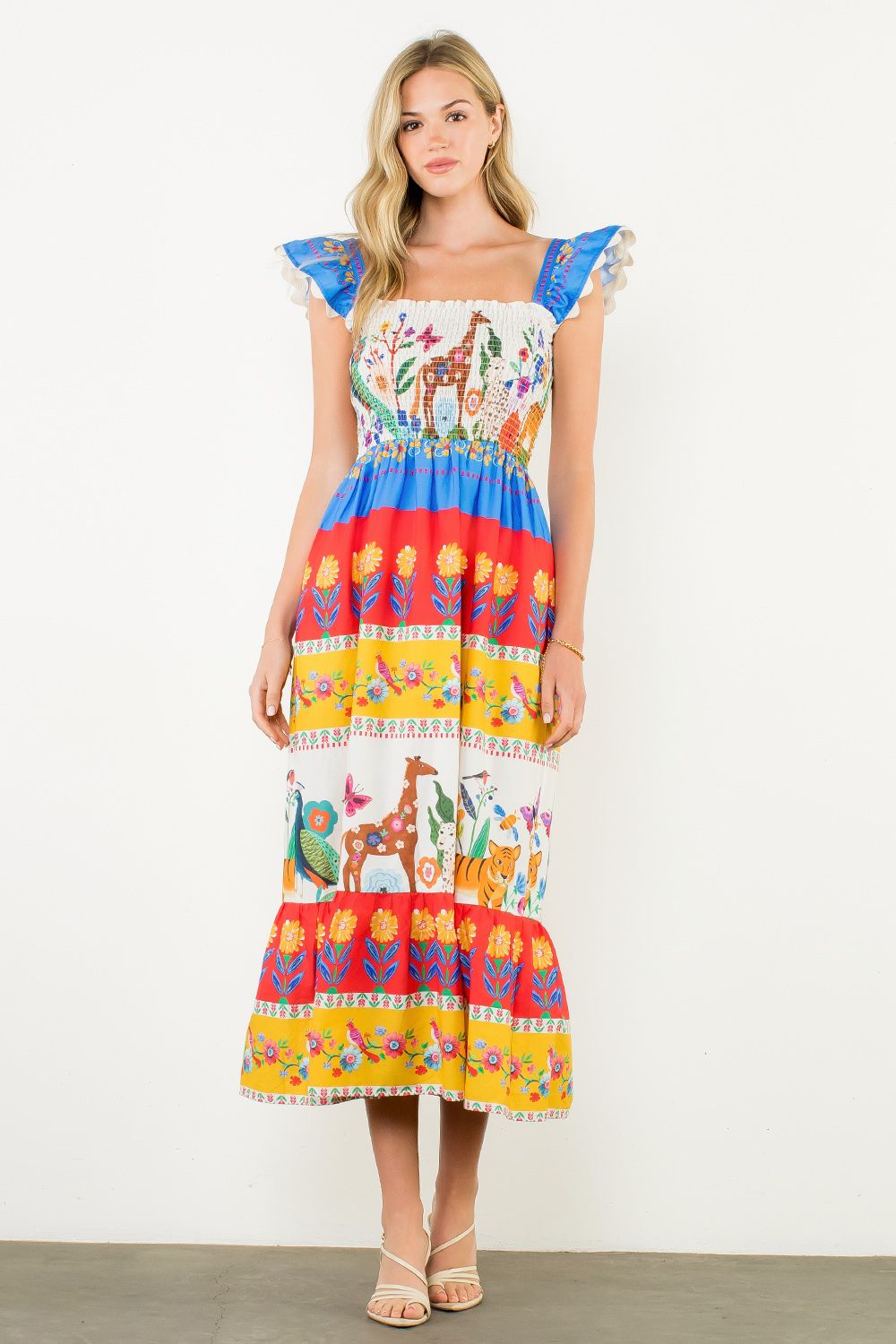 Wild Garden Smocked Maxi Dress - XS