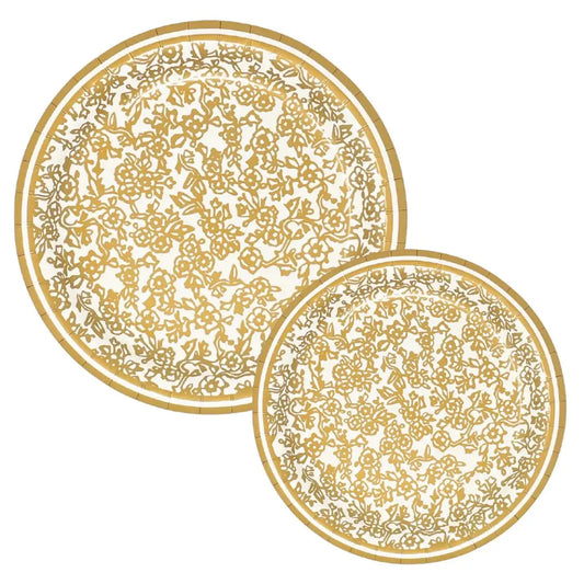 Gold Chinoiserie 8 Heavy Duty Paper Plate | 10"diameter