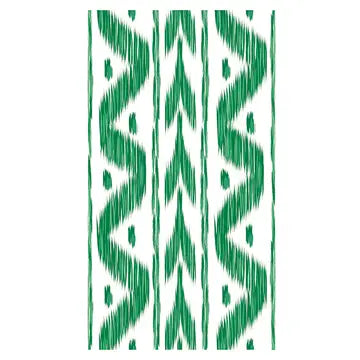 Green Ikat Linen-Feel Paper Guest Towel Napkin | Set of 25
