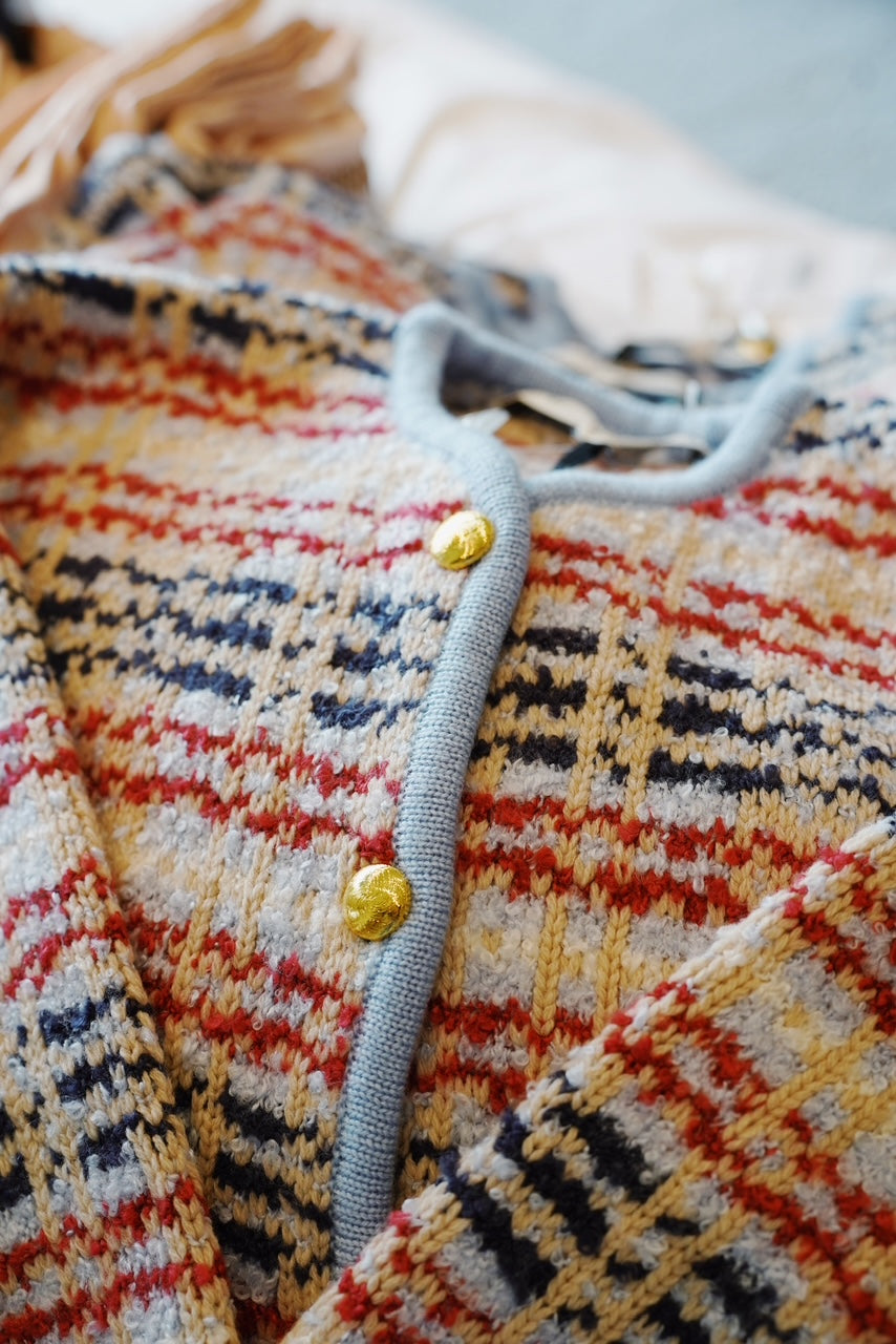Textured Stripe Jacket | Powder Blue Multi