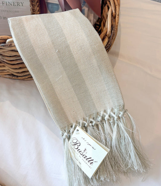 Briscola Rigata Cream/Verde Acqua Guest Towel | Busatti  Col. 20/118