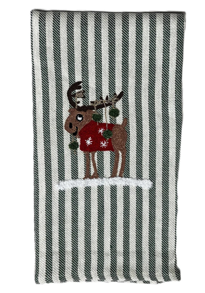 Moose With Baubles | Pomelo Kitchen Towel | Col. 113/111