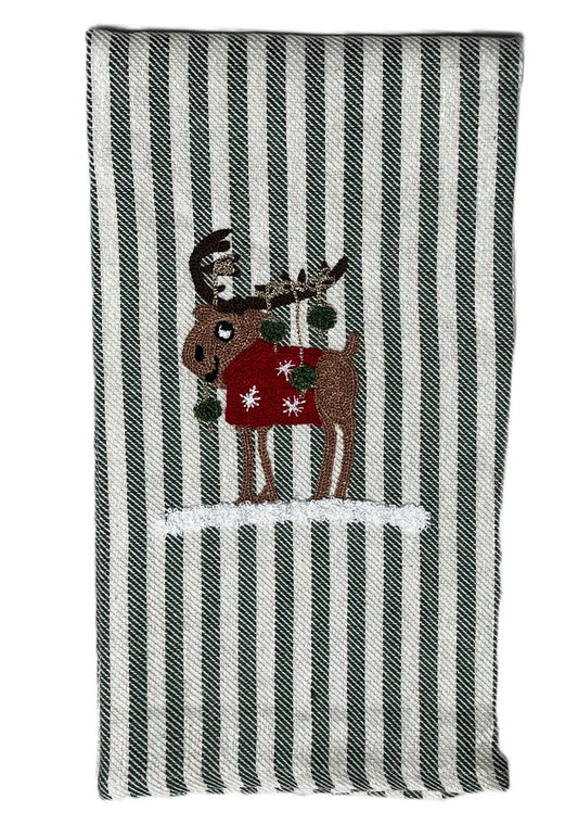 Moose With Baubles | Pomelo Kitchen Towel | Col. 113/111