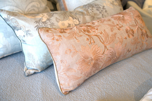 Pink Taupe Embroidery Pillow