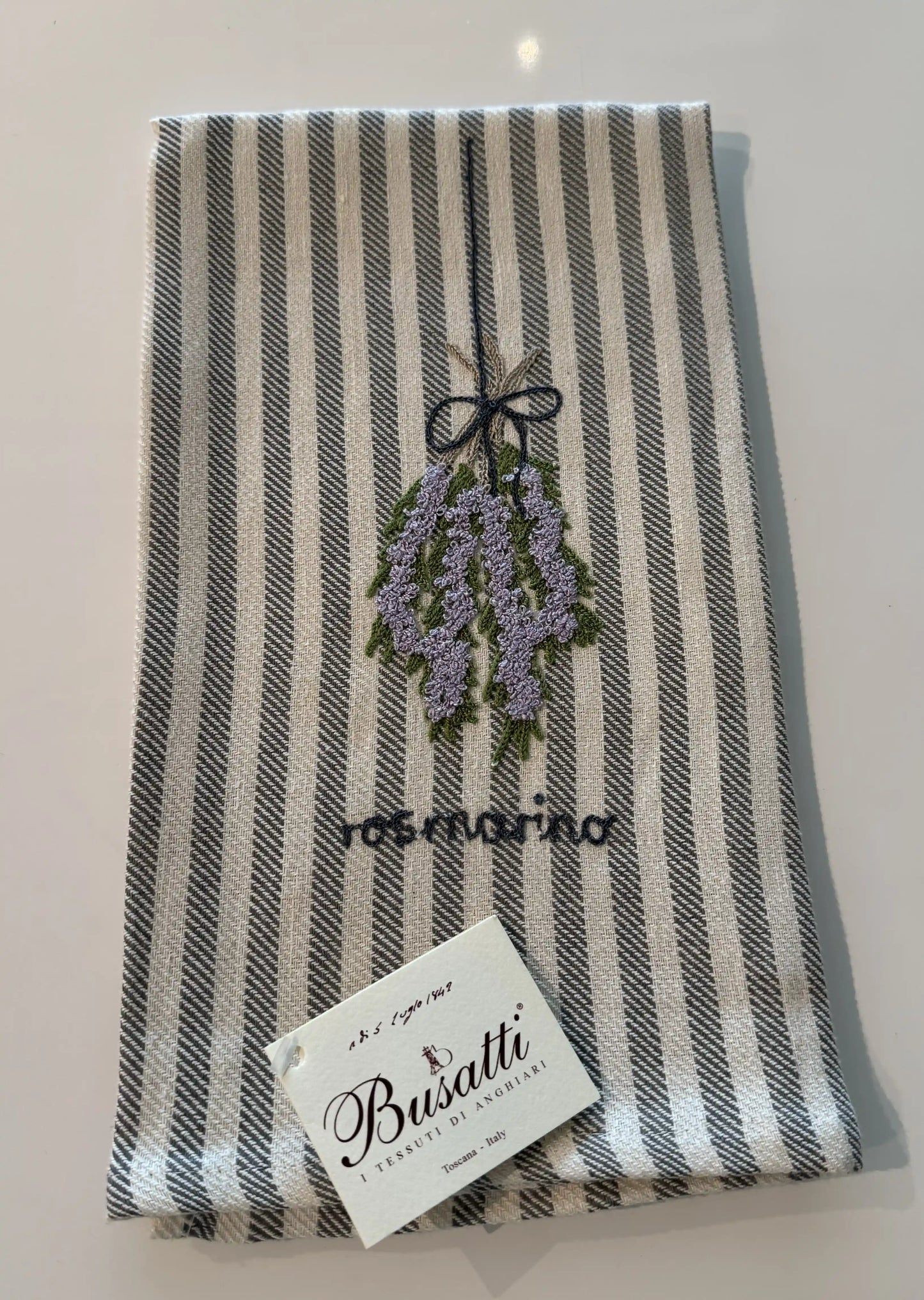 Hand Kitchen Towel with Various Herb Embroidery