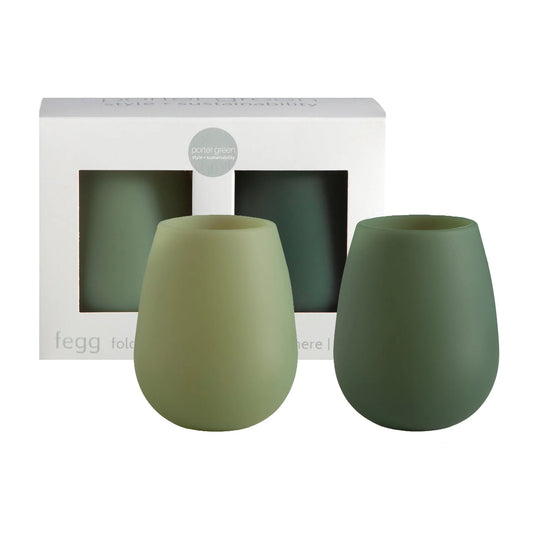 Sage + Olive | Fegg | Silicone Unbreakable Glasses Set of 2