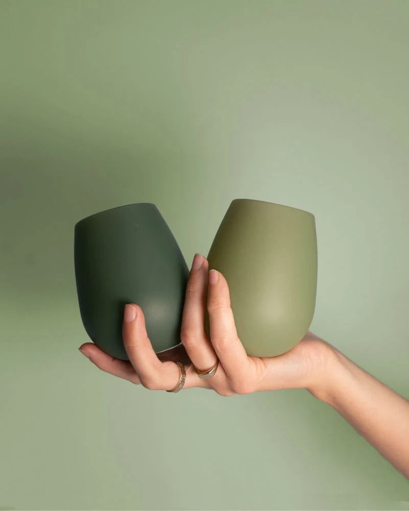 Sage + Olive | Fegg | Silicone Unbreakable Glasses Set of 2