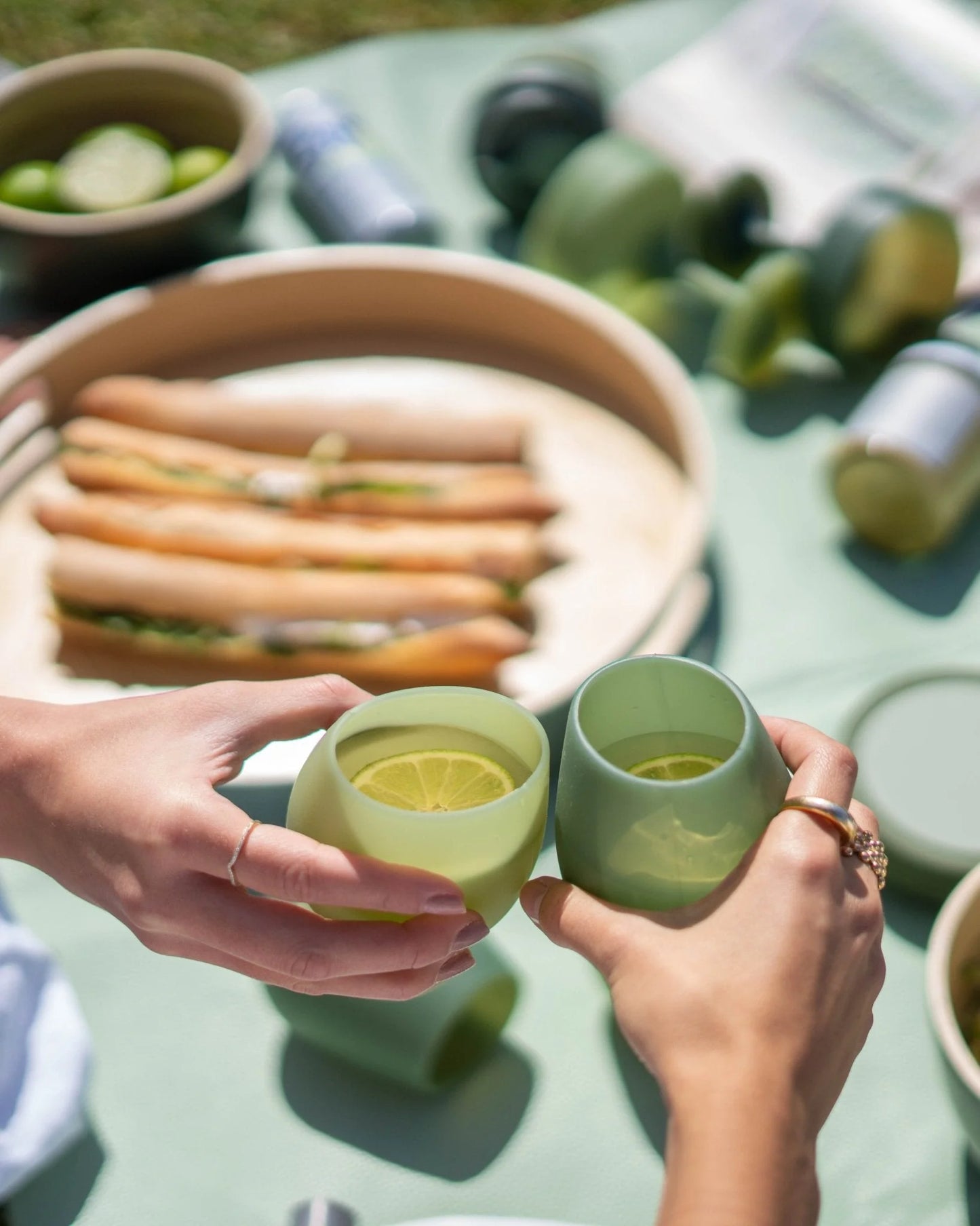 Sage + Olive | Fegg | Silicone Unbreakable Glasses Set of 2