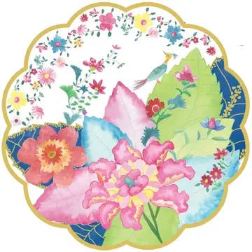 Tobacco Leaf Scalloped Paper Placemats | Set of 24
