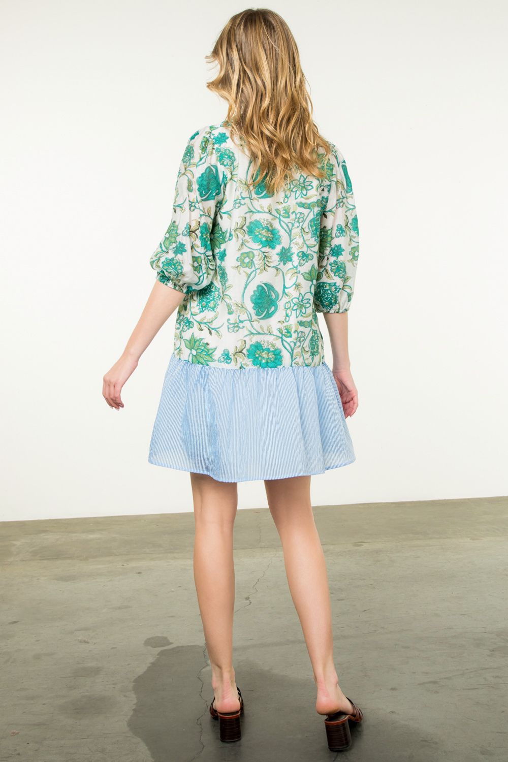 Garden-Party Splitneck Mini Dress - XS