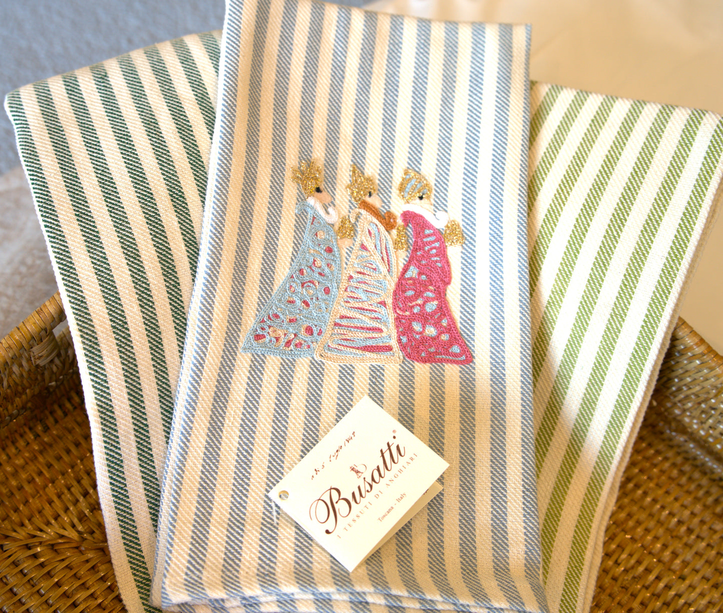 Wise Men Light Blue | Busatti Pomelo Kitchen Towel | Col 135